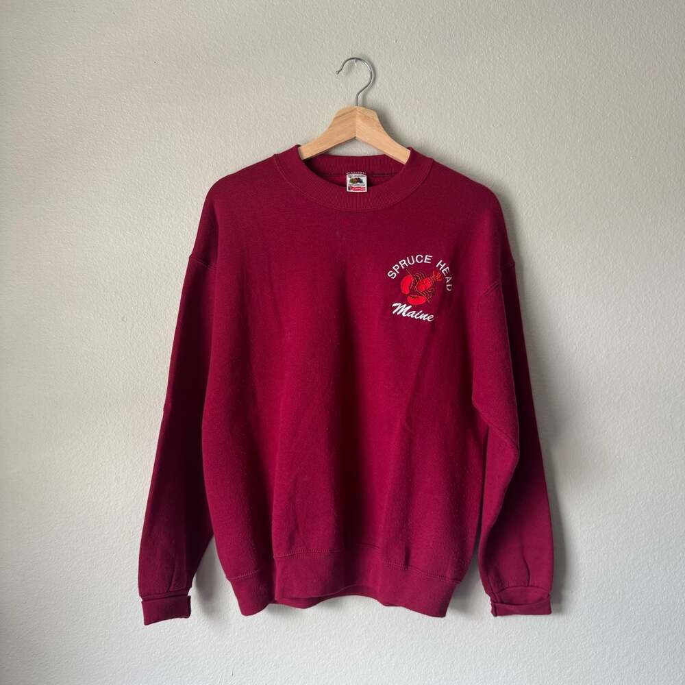 Vintage 90s Spruce Head Maine Lobster Sweatshirt Fruit of the Loom USA Medium